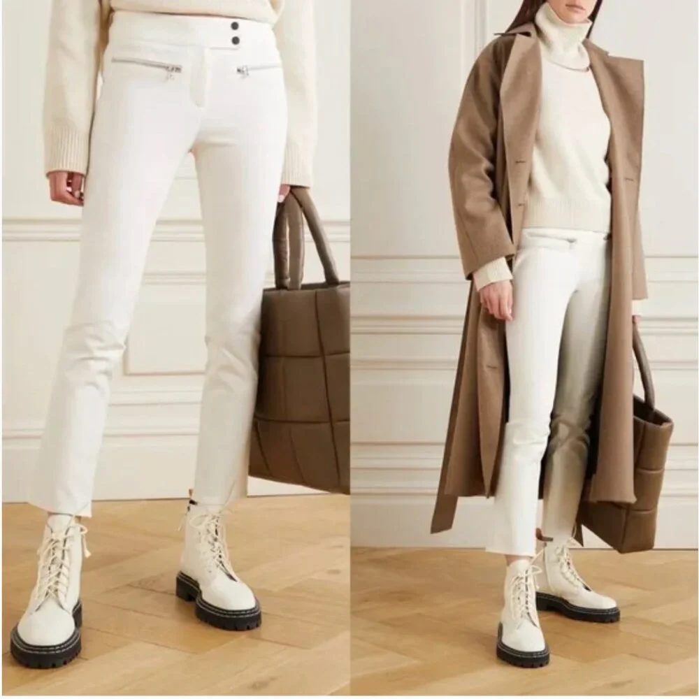 Veronica Beard Metro Crop Stretch Twill Flared Pants White Size 8 - Picture 1 of 16